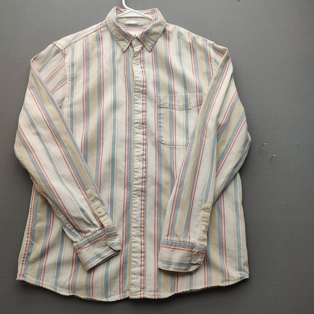 Zara Men's Multi-colored‎ Striped Casual Button Up Shirt Long Sleeve Medium